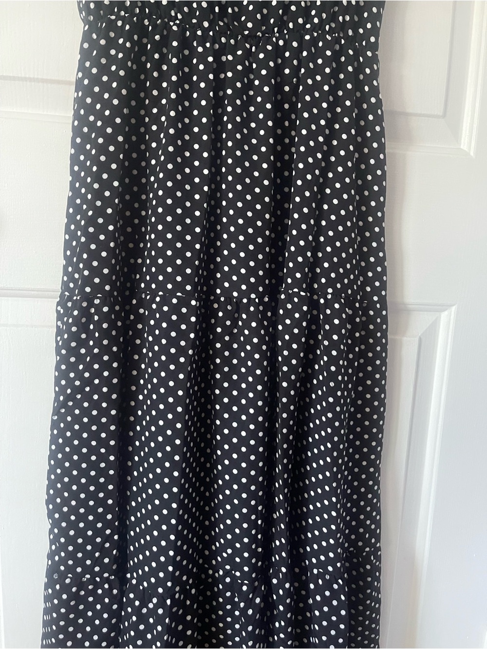 Black Polka Dot Maxi Dress Size M - Picture 13 of 15